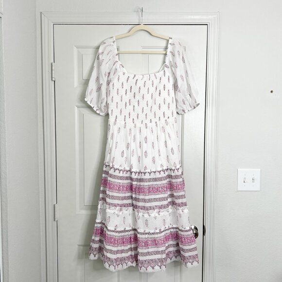 Wonderly Tie Back Smocked Midi Dress - Picture 2 of 8